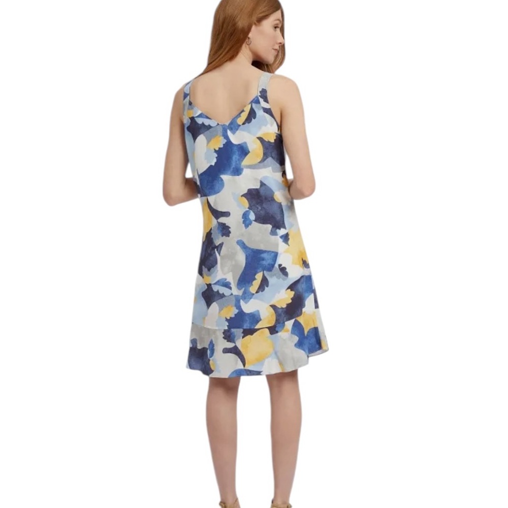 NIC+ZOE pullover blue/yellow/gold/white ruffle hem sundress size Large - NWT! - Picture 3 of 15